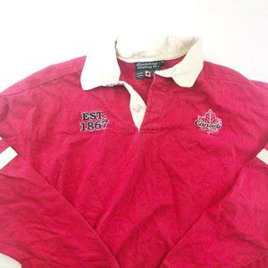 Canadian Clothing Co. Large Red Long Sleeve Polo